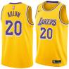 Gold Earnie Killum Twill Basketball Jersey -Lakers #20 Killum Twill Jerseys, FREE SHIPPING