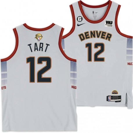 2022-2023 City Edition Nuggets #12 Levern Tart 2023 Finals Jersey with Western Union (WU) Sponsor and 6 Patch