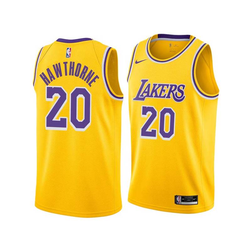 Gold Nate Hawthorne Twill Basketball Jersey -Lakers #20 Hawthorne Twill Jerseys, FREE SHIPPING