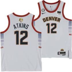 2022-2023 City Edition Nuggets #12 Chucky Atkins 2023 Finals Jersey with Western Union (WU) Sponsor and 6 Patch