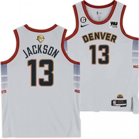 2022-2023 City Edition Nuggets #13 Mark Jackson 2023 Finals Jersey with Western Union (WU) Sponsor and 6 Patch