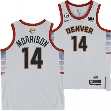 2022-2023 City Edition Nuggets #14 John Morrison 2023 Finals Jersey with Western Union (WU) Sponsor and 6 Patch