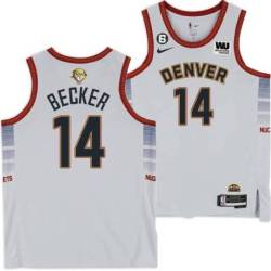 2022-2023 City Edition Nuggets #14 Arthur Becker 2023 Finals Jersey with Western Union (WU) Sponsor and 6 Patch