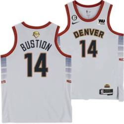 2022-2023 City Edition Nuggets #14 David Bustion 2023 Finals Jersey with Western Union (WU) Sponsor and 6 Patch