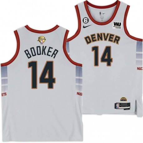 2022-2023 City Edition Nuggets #14 Melvin Booker 2023 Finals Jersey with Western Union (WU) Sponsor and 6 Patch