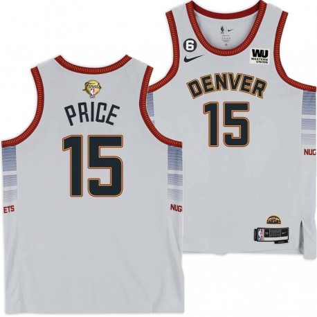 2022-2023 City Edition Nuggets #15 Jim Price 2023 Finals Jersey with Western Union (WU) Sponsor and 6 Patch