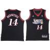 Black Throwback Porter Meriwether Twill Basketball Jersey -76ers #14 Meriwether Twill Jerseys, FREE SHIPPING