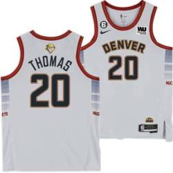 2022-2023 City Edition Nuggets #20 Willis Thomas 2023 Finals Jersey with Western Union (WU) Sponsor and 6 Patch