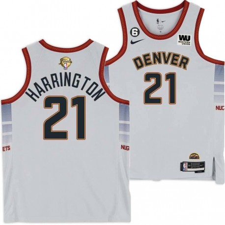 2022-2023 City Edition Nuggets #21 Adam Harrington 2023 Finals Jersey with Western Union (WU) Sponsor and 6 Patch