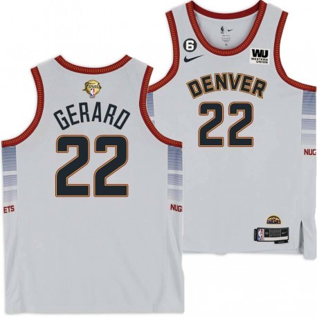 2022-2023 City Edition Nuggets #22 Gus Gerard 2023 Finals Jersey with Western Union (WU) Sponsor and 6 Patch