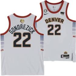 2022-2023 City Edition Nuggets #22 Glen Gondrezick 2023 Finals Jersey with Western Union (WU) Sponsor and 6 Patch