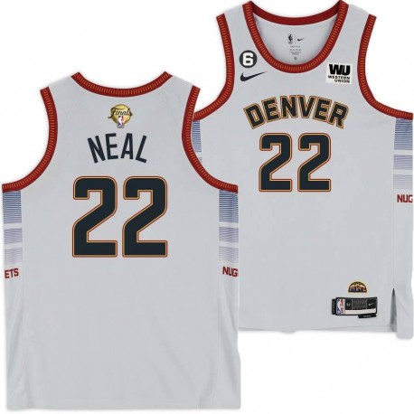 2022-2023 City Edition Nuggets #22 Craig Neal 2023 Finals Jersey with Western Union (WU) Sponsor and 6 Patch