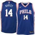 Ben Warley Twill Basketball Jersey -76ers #14 Warley Twill Jerseys, FREE SHIPPING