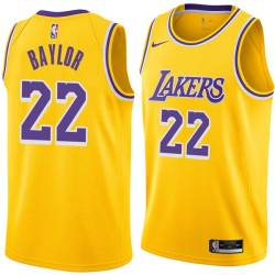 Gold Elgin Baylor Twill Basketball Jersey -Lakers #22 Baylor Twill Jerseys, FREE SHIPPING