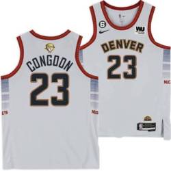 2022-2023 City Edition Nuggets #23 Jeffrey Congdon 2023 Finals Jersey with Western Union (WU) Sponsor and 6 Patch