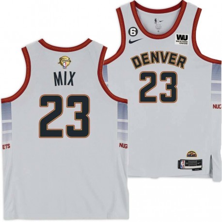 2022-2023 City Edition Nuggets #23 Steve Mix 2023 Finals Jersey with Western Union (WU) Sponsor and 6 Patch