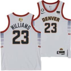 2022-2023 City Edition Nuggets #23 Shelden Williams 2023 Finals Jersey with Western Union (WU) Sponsor and 6 Patch