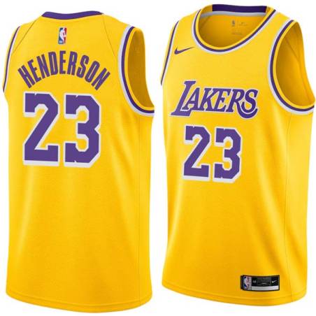 Gold Jerome Henderson Twill Basketball Jersey -Lakers #23 Henderson Twill Jerseys, FREE SHIPPING