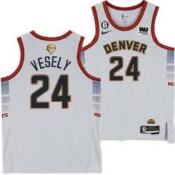 2022-2023 City Edition Nuggets #24 Jan Veselý 2023 Finals Jersey with Western Union (WU) Sponsor and 6 Patch