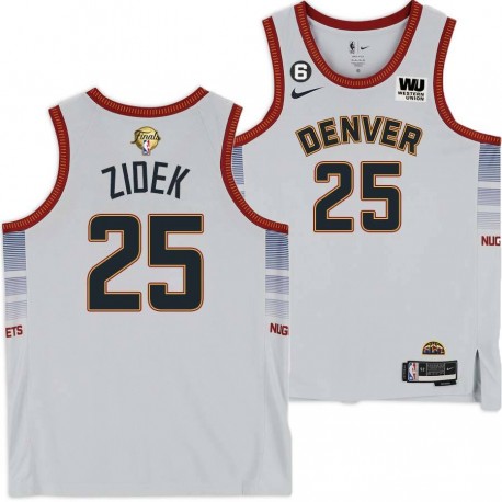 2022-2023 City Edition Nuggets #25 George Zídek 2023 Finals Jersey with Western Union (WU) Sponsor and 6 Patch