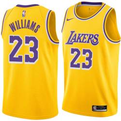 Gold Lou Williams Twill Basketball Jersey -Lakers #23 Williams Twill Jerseys, FREE SHIPPING