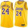 Gold Dick Schnittker Twill Basketball Jersey -Lakers #24 Schnittker Twill Jerseys, FREE SHIPPING