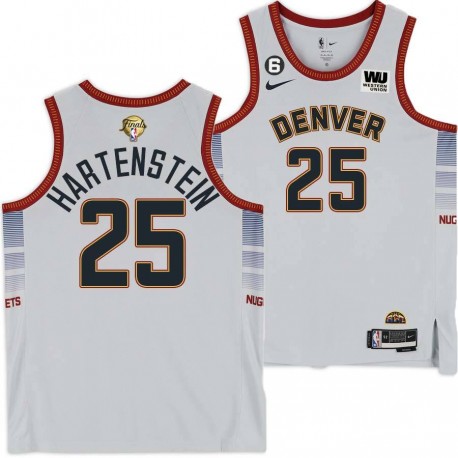 2022-2023 City Edition Nuggets #25 Isaiah Hartenstein 2023 Finals Jersey with Western Union (WU) Sponsor and 6 Patch