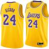 Gold Gary Alcorn Twill Basketball Jersey -Lakers #24 Alcorn Twill Jerseys, FREE SHIPPING