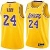 Gold Ron Horn Twill Basketball Jersey -Lakers #24 Horn Twill Jerseys, FREE SHIPPING