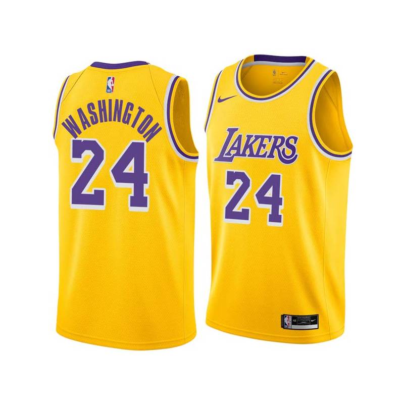 Gold Kermit Washington Twill Basketball Jersey -Lakers #24 Washington Twill Jerseys, FREE SHIPPING