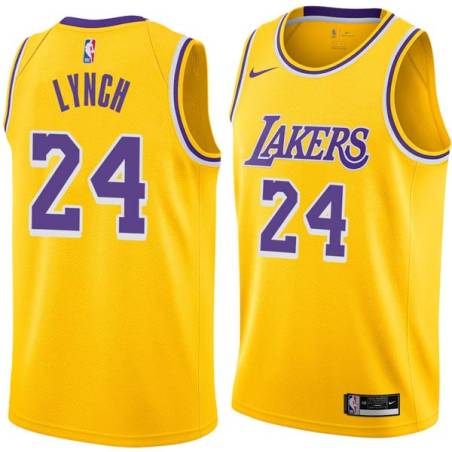 Gold George Lynch Twill Basketball Jersey -Lakers #24 Lynch Twill Jerseys, FREE SHIPPING