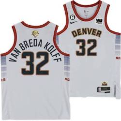 2022-2023 City Edition Nuggets #32 Jan van Breda Kolff 2023 Finals Jersey with Western Union (WU) Sponsor and 6 Patch