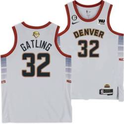 2022-2023 City Edition Nuggets #32 Chris Gatling 2023 Finals Jersey with Western Union (WU) Sponsor and 6 Patch