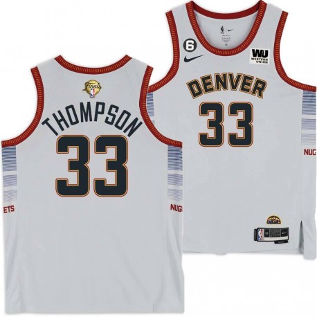 2022-2023 City Edition Nuggets #33 David Thompson 2023 Finals Jersey with Western Union (WU) Sponsor and 6 Patch