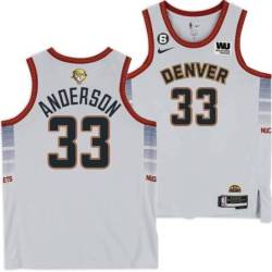 2022-2023 City Edition Nuggets #33 Greg Anderson 2023 Finals Jersey with Western Union (WU) Sponsor and 6 Patch