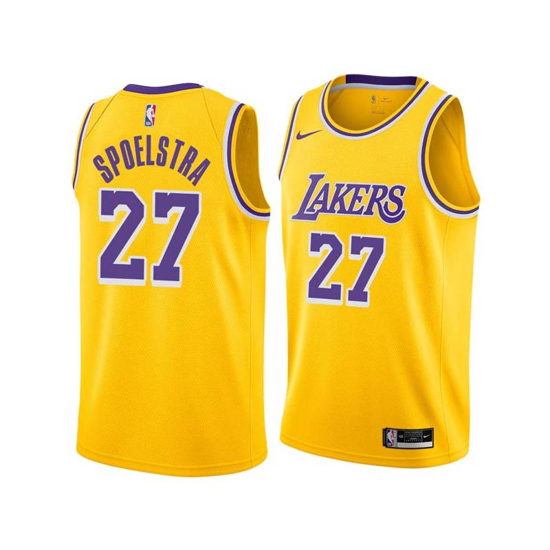 Gold Art Spoelstra Twill Basketball Jersey -Lakers #27 Spoelstra Twill Jerseys, FREE SHIPPING