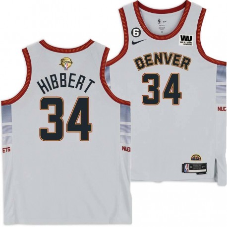 2022-2023 City Edition Nuggets #34 Roy Hibbert 2023 Finals Jersey with Western Union (WU) Sponsor and 6 Patch