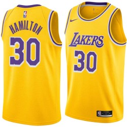 Gold Steve Hamilton Twill Basketball Jersey -Lakers #30 Hamilton Twill Jerseys, FREE SHIPPING