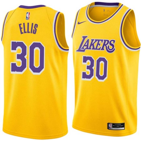 Gold Boo Ellis Twill Basketball Jersey -Lakers #30 Ellis Twill Jerseys, FREE SHIPPING