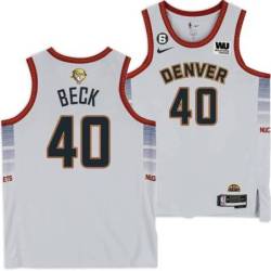 2022-2023 City Edition Nuggets #40 Byron Beck 2023 Finals Jersey with Western Union (WU) Sponsor and 6 Patch