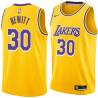 Gold Bill Hewitt Twill Basketball Jersey -Lakers #30 Hewitt Twill Jerseys, FREE SHIPPING