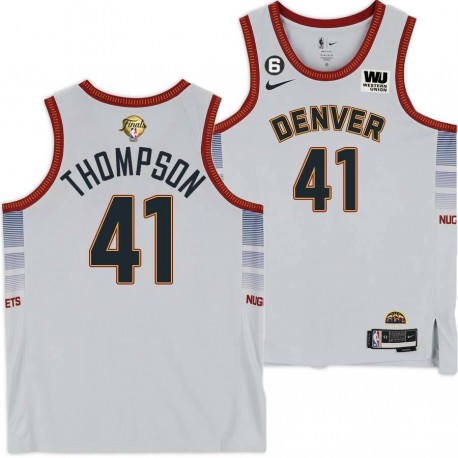 2022-2023 City Edition Nuggets #41 LaSalle Thompson 2023 Finals Jersey with Western Union (WU) Sponsor and 6 Patch