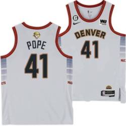 2022-2023 City Edition Nuggets #41 Mark Pope 2023 Finals Jersey with Western Union (WU) Sponsor and 6 Patch