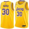 Gold Roger Brown Twill Basketball Jersey -Lakers #30 Brown Twill Jerseys, FREE SHIPPING