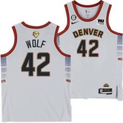 2022-2023 City Edition Nuggets #42 Joe Wolf 2023 Finals Jersey with Western Union (WU) Sponsor and 6 Patch