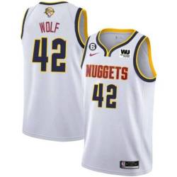 White Nuggets #42 Joe Wolf 2023 Finals Jersey with Western Union (WU) Sponsor and 6 Patch