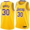 Gold Marv Roberts Twill Basketball Jersey -Lakers #30 Roberts Twill Jerseys, FREE SHIPPING