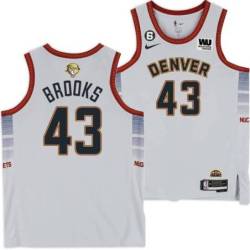 2022-2023 City Edition Nuggets #43 Kevin Brooks 2023 Finals Jersey with Western Union (WU) Sponsor and 6 Patch