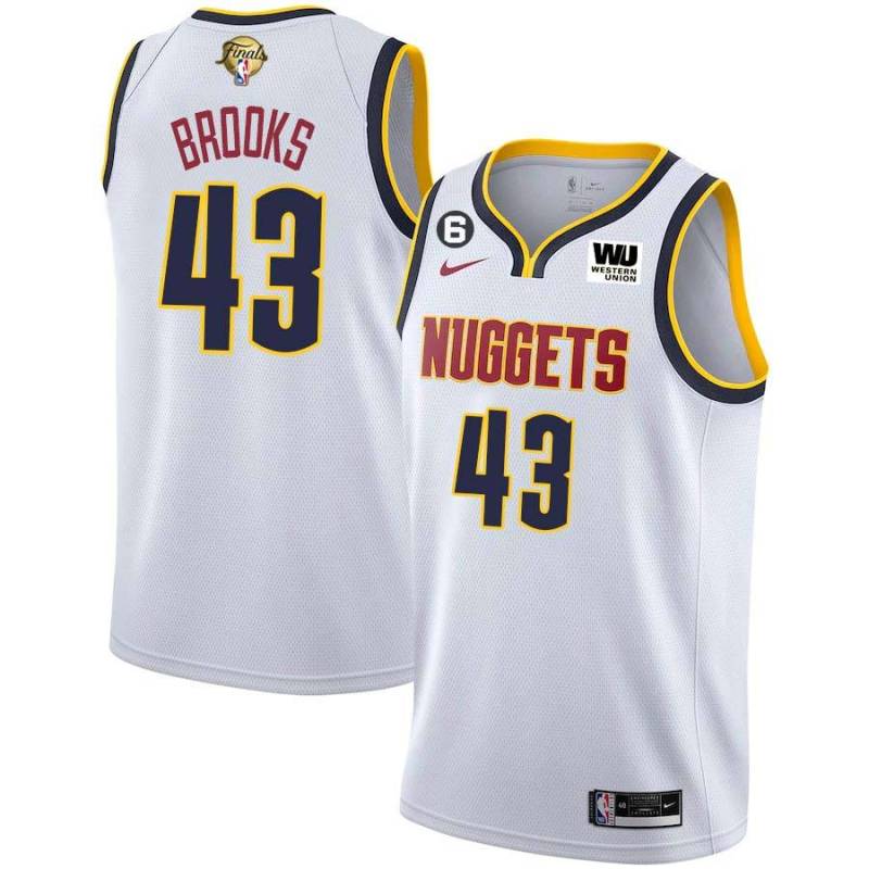 White Nuggets #43 Kevin Brooks 2023 Finals Jersey with Western Union (WU) Sponsor and 6 Patch