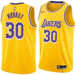 Gold Tracy Murray Twill Basketball Jersey -Lakers #30 Murray Twill Jerseys, FREE SHIPPING